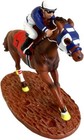 Race Horse Figurine Statue Decor Thoroughbred With Jockey Horse Racing Memorabil