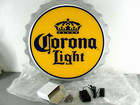 Corona Light Led Lighted Beer Bottle Cap Sign      20  Bar Mancave Advertising Nib