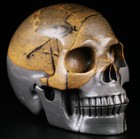 Huge 5 0  Grass Flower Stone Carved Crystal Skull  Realistic  Crystal Healing