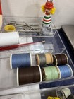 Vintage 70s Wilson Wil-hold Sewing Box Avocado Green Notions Thread Accessories