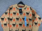 Vince Camuto Pullover Halloween Sweater Womens Large Tan Knit Crew Neck Nwt