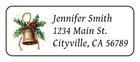 Christmas Bell Personalized Seasonal Holiday Return Address Labels Stickers Tags