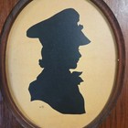 Sidney Z Lucas Boy Girl Silhouette Wall Art Pair Solid Wood Framed Vintage