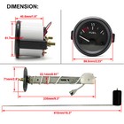 2 52mm Fuel Level Gauge Kit W unit Fuel Level Sensor E-1 2-f Pointer 12v