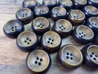 Lot Of 24 Brown Beige Vintage Tagua Nut Buttons Domed Concave Vegetable Ivory
