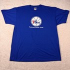 Jerzees Men s Xl Philadelphia 76ers Royal Blue Basketball Graphic T-shirt