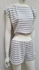 Nos Vintage 1980s Niki-lu Gray White Stripe Knit Romper   Playsuit -size M