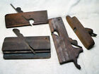Four Antique Primitive Vintage 1800 s Wooden Molding Planes  Wood Woodworking