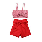 Toddler Kids Baby Girl Tops Bow T-shirt Short Pants Outfits Clothes Summer Set