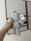 Jellycat Nwt Squiggles Kitty 9    Grey Cat Retired Plush W Dust Bag