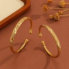 1pcsvintage Gold-plated 18k Delicate Pattern Bracelet  Sand Gold Women s Open Br