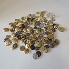 Vintage Estate Lot Of Buttons Ornate Details Brass Gold Silver Tone 
