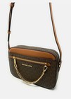 Michael Kors Jet Set Item Large East West Zip Chain Mk Crossbody Bag Brown