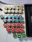 Las Vegas Nevada Casino Souvenir Poker Chips  330 All Colors   Carrying Case