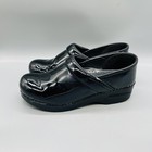 Dansko Shoes Womens 8 5 Black Patent Leather Clogs Slip On Nursing Work Comfort