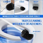 Toilet Brush And Holder Set  3 Pack Long Handle Non-slip Grip 3 Pack  White
