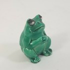 Chill Frog Crouching Statue Toad Figure Animal Amphibian Green Hong Kong Vintage