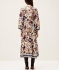 Women Ba sh V-neck Floral Lantern Sleeve A-line Midi Dress