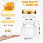 50 Pcs 3 Oz Hexagon Plastic Jars With Lids Mini Honey Wide Mouth Gold 