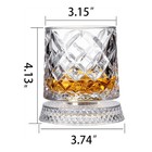 4pcs Spinning Whiskey Glasses 9 5oz Lead-free Rotating Rocks Glasses Men s Gift
