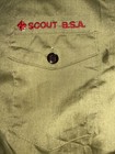 Vintage Olive Green Bsa Boy Scout Short Sleeve Uniform Shirt   1