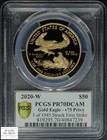 2020 W V75 Privy Proof  50 Fity Dollar 1 Oz Gold American Eagle Pcgs Pr 70 Dcam