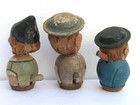  3  Vintage Anri Wood Carved Mechanical Bottle Cork Stoppers