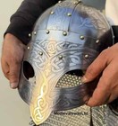 Medieval Vendel Helmet Costume Viking Knight Larp Warrior Helmet With Chainmail