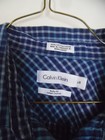 Men s Calvin Klein Body Fit Plaid Rollup Sleeve Button Up Shirt Size L