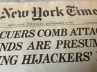 Vintage Historic September 11 13 2001 Ny Times Newspaper 9-11 World Trade Center