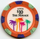  10 Casino Poker Chip From The Mirage Las Vegas 1996 Obsolete