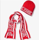 Pink Victoria s Secret Scarf And Beanie Hat Set Nwot One Size