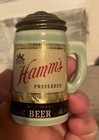 Vintage Hamms Beer Green Ceramic Stein Salt And Pepper Shaker Set 