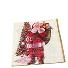 Vintage Christmas Napkins Santa Poinsettia Bundle  18 Santa 16 Poinsettia