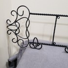 Wall Mount 3 Plate Rack Picture Frame Holder Display Black Twisted Metal Scrolls