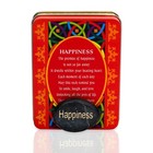 Decorative Metal Gift Box W poem   Inspirational Sentiment Stone - Happiness