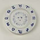 Y2k Innozen Zodiac Sun Face Ceramic Incense Holder Blue White Celestial