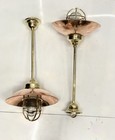 3 Pcs Of Vintage Brass Copper Nautical Pendant Light Marine Ship Ceiling Fixture