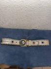 Vintage Hand Studded Leather Belt  vintage Buckle Size 33