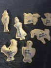 Lot 7 80s Vintage M A Hadley Pottery Primitive Cat Cow Chick Stoneware Ornaments