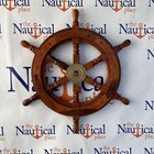 Wooden Ship s Wheel  Brass Center Nautical Decor Handmade Beautiful Gift