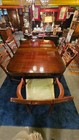 Dining Table Set With 6 Chairs   3 Leaves     Duncan Phyfe Style Extension Table