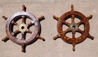 2 Nautical 12 brass Wooden Ship Steering Wheel Wood Boat Decor Fishing 