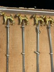 Abercrombie Silver Set Of 6 Hors D   oeuvre Cocktail Picks Terriers Dogs