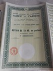 Vintage Share Certificate Stocks Bonds Actions Robert   Carriere Laboratories