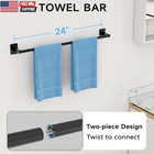 Matte Black Bathroom Accessories Set   4 Pieces Bathroom Hardware Set  24 Inch T