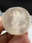 Ancient Old Roman King Crystal Rock Stone Seal Inscribed Stamp Bead