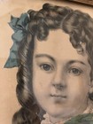 Antique Victorian Adirondack Walnut Wood Frame  Little Girl    little Daisy   