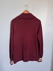 Vtg Ralph Lauren Rugby Maroon Crossbone Varsity Cardigan M