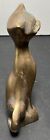 Vintage Mid Century Modern Mcm Sitting Brass Cat Statue Aprox  7  Tall